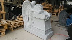 Oriental Grey G633 Monument with Angel Sculpted