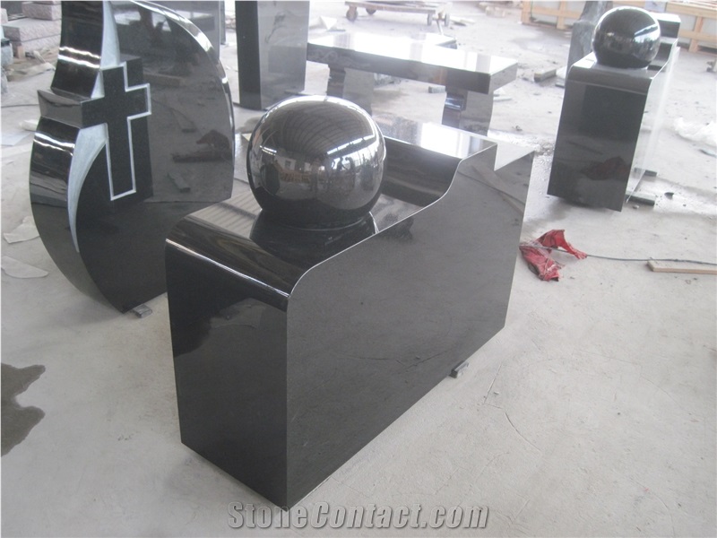 Shanxi Black Custom Monuments with Ball on Top