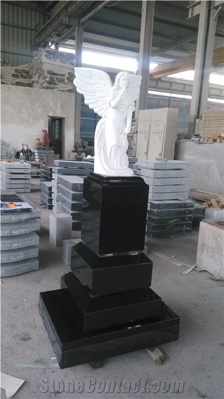 Shanxi Black Monument with Mable Angel Statue