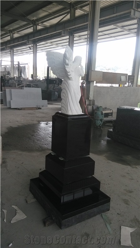 Shanxi Black Monument with Mable Angel Statue