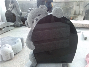 Shanxi Jet Black Monument with Bear Carving