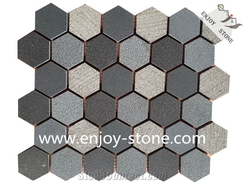 Basalt Mosaic Tiles for Floor and Wall