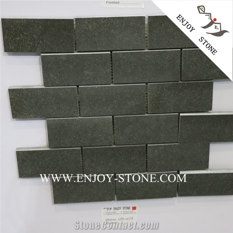 China Grey Basalt Honed Brick Mosaic
