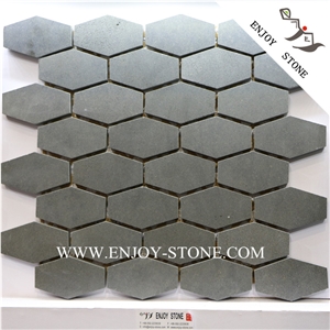 China Grey Basalt Long Hexagon Mosaic/Wall Mosaic