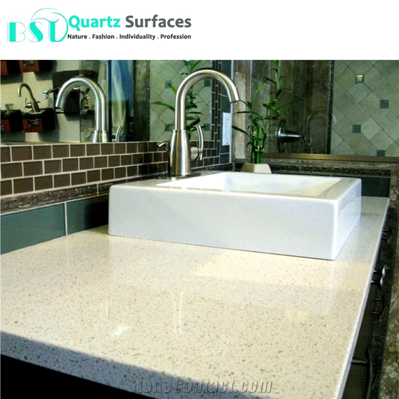 Iced White Quartz Bathroom Countertop From China Stonecontact