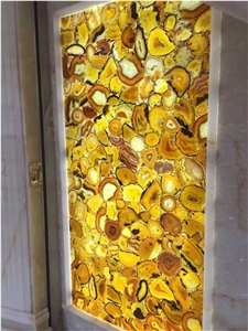 Natural Yellow Agate Stone Slabs/Tiles/Wall