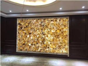 Natural Yellow Agate Stone Slabs/Tiles/Wall