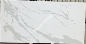 White Classique Calacatta Quartz Slabs