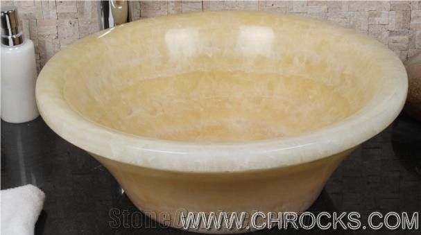 China Yellow Honey Onyx Sinks,Wash Basin