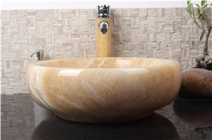 Luxury Onyx Bathroom Sink, Vessel Stone Wash Basin