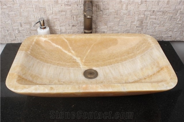 Luxury Onyx Bathroom Vessel Stone Wash Basin