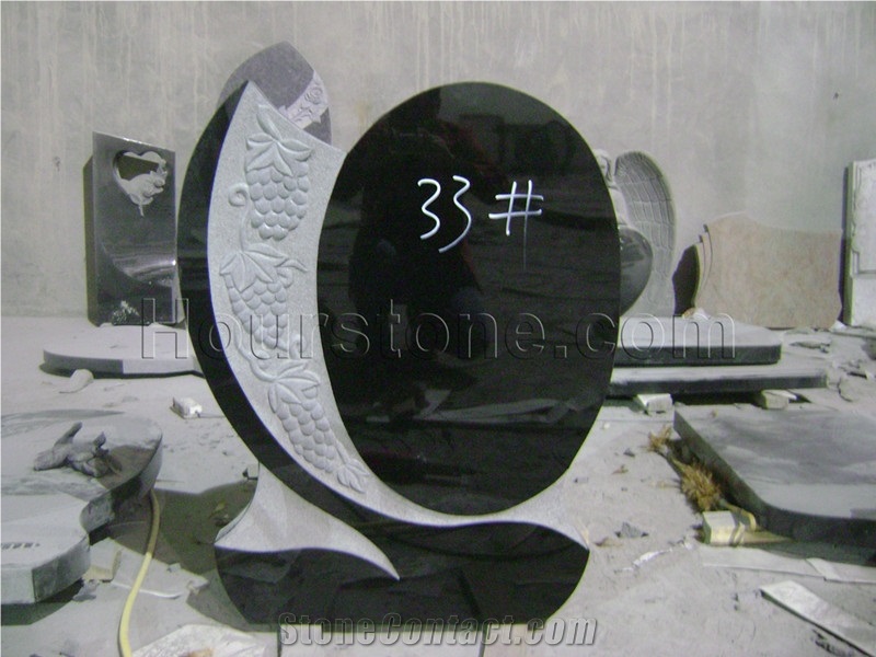 Shanxi Black Granite Headstones Tombstone