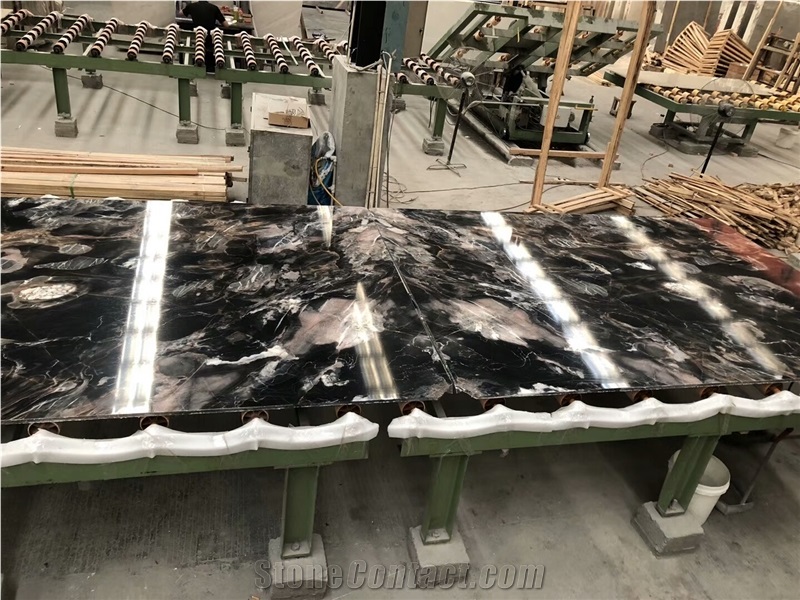 Dream Black Marble Slabs, Flooring Application