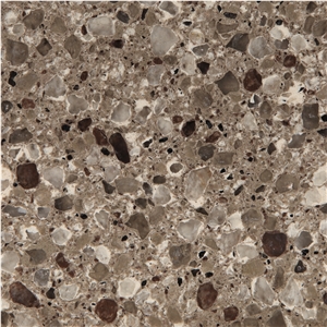 China Artificial Brown Crystal Engineered Quartz Stone Slabs & Tiles