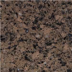 China Artificial Brown Tropical Engineered Quartz Stone Slabs & Tiles