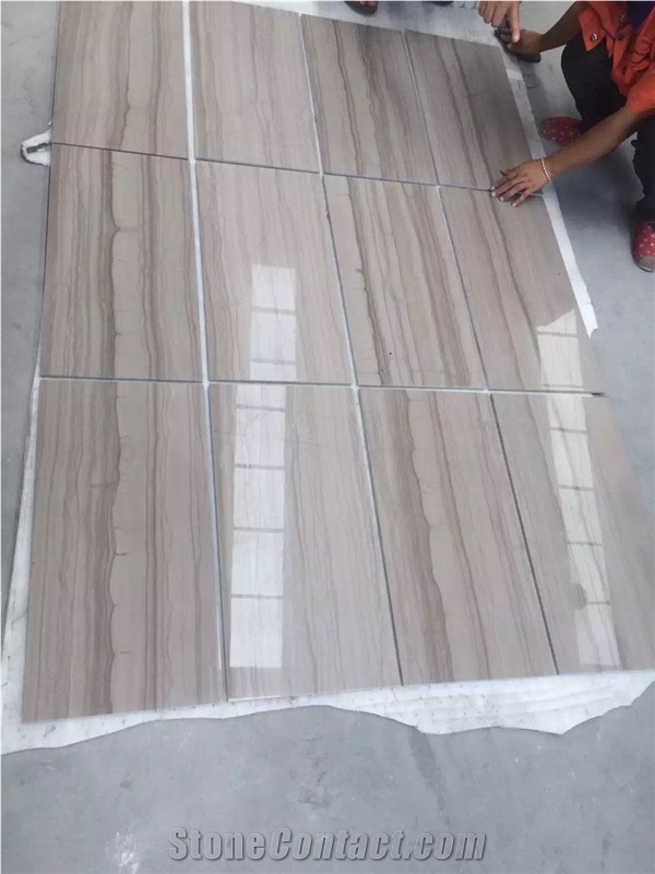 China Natural Athens Wooden Grain, Grey Vein Marble Cut-To-Size Tiles