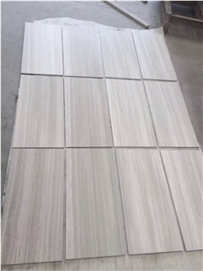 China Natural White Wooden Grain Marble 1/1.2/1.5cm Wall & Floor Tiles