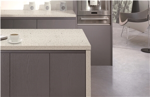 White Galaxy Engineered Quartz Stone Kitchen Countertops & Worktops