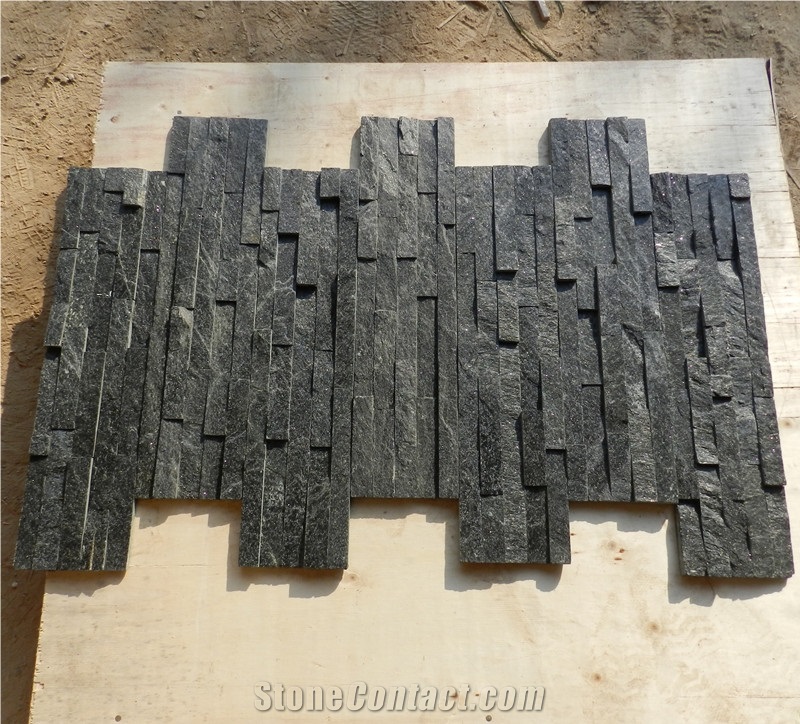 Black Quartzize Culture Stone Wall Panel Ledge Stone/Veneer Stone