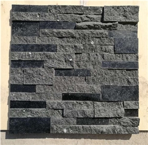 China Manufacturer Black Slate Charcoal Natural Culture Stone Stacked