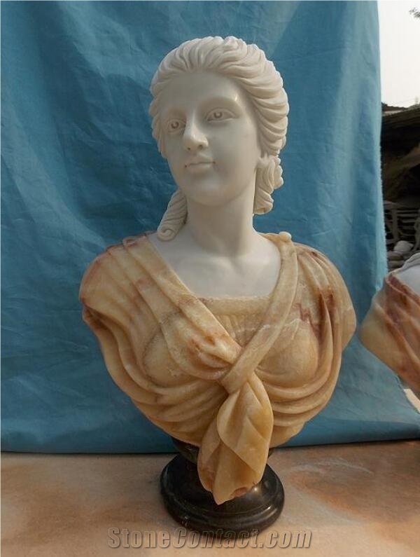 Marble Bust Of Gril Carving Statue Sculptures