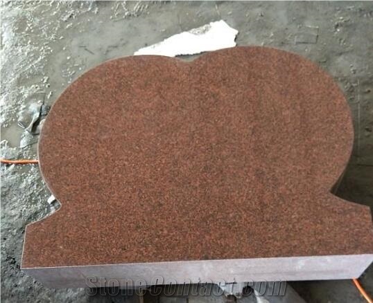 Polished Red Granite Headstone