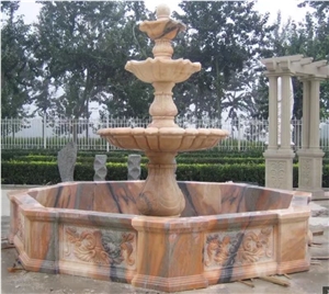 Three Tiers White Marble Outdoor Water Fountain