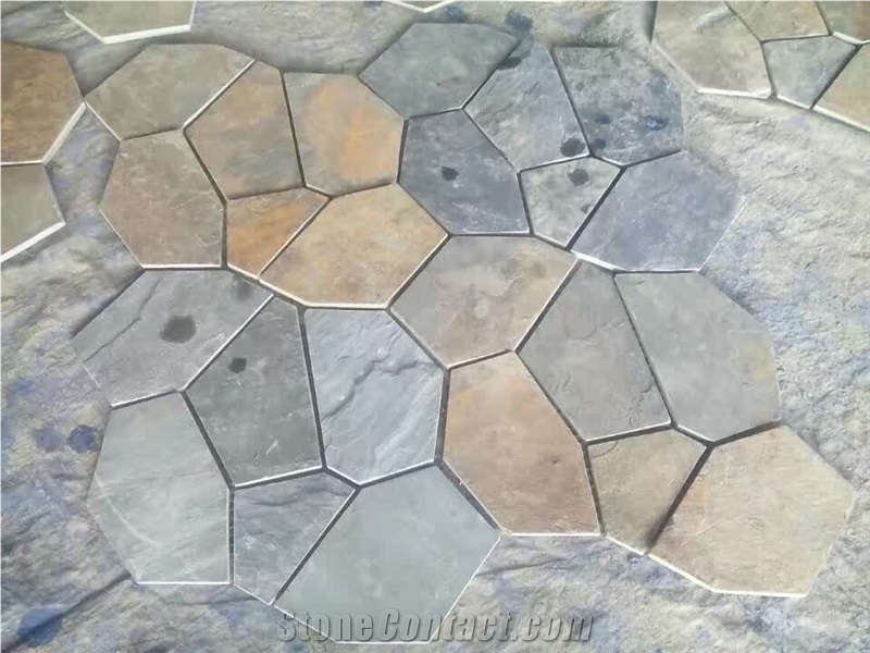 Yellow Rusty Slate Cheap Flagstone Floor Tile