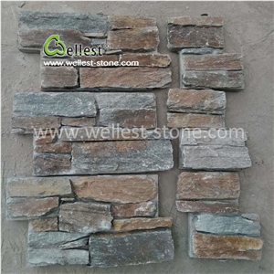 Natural Rusty Slate Walling Culture Stone Veneer with Cement Base