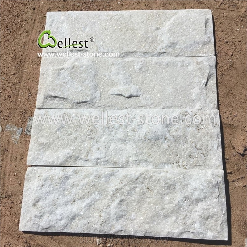 White & Beige Quartzite Mushroom Stone for Villa Garden Wall Cladding