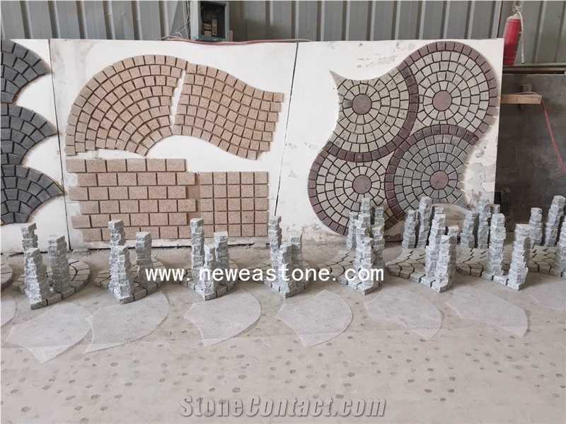 Cheap Colorful Cobblestone Fan Patterns Patio Pavers Stones for Sale