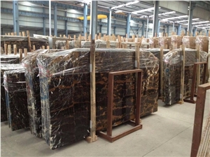 Black and Gold Marble Slabs & Tiles, Black Gold Portopo Import Marble