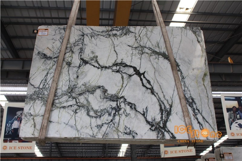 China Aurora Green,White Slab with Some Green Grain,Interior Wall