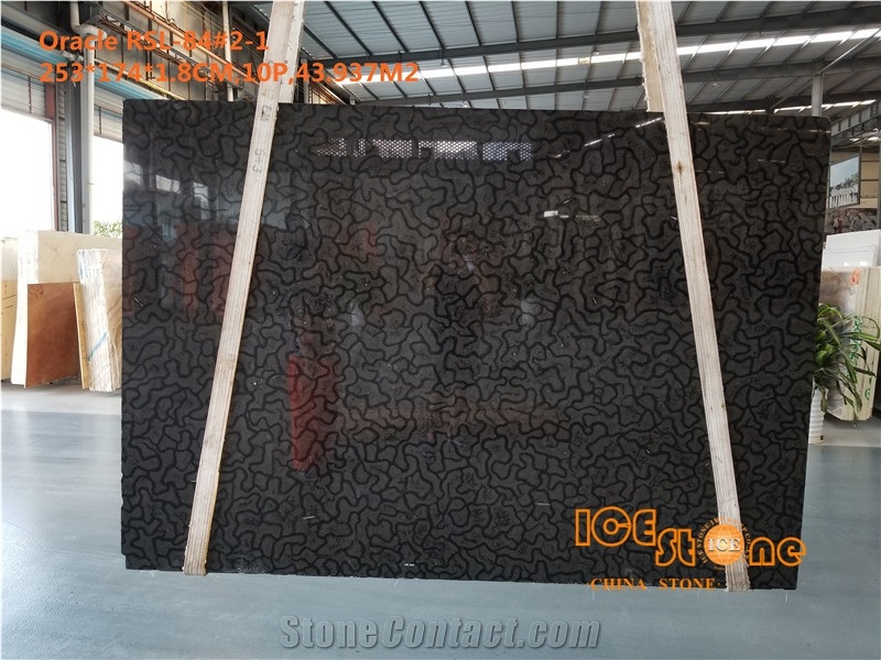 China Black Natural Stone with Unique Vein/Floor Wall Covering Slabs