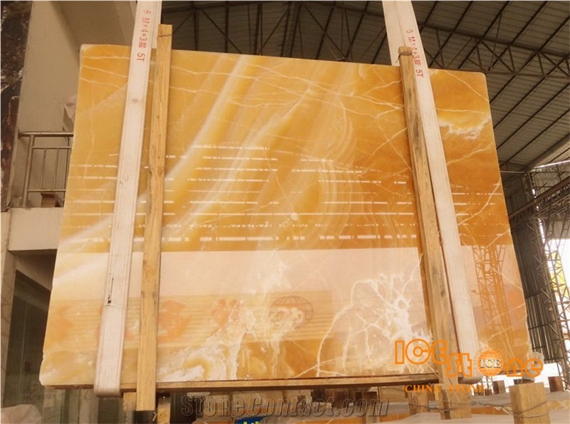 China Honey Onyx,Champagne Slab,Yellow Color,Pervious to Light,Project