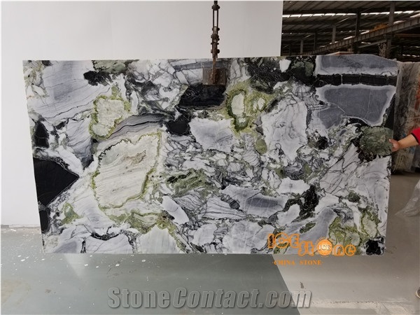China Ice Green Marble, White Beauty, Cut to Size, Ice Connect Marble