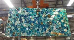 Semiprecious Stone Blue Agate/Perfect Transparency Slabs&Tiles Compose