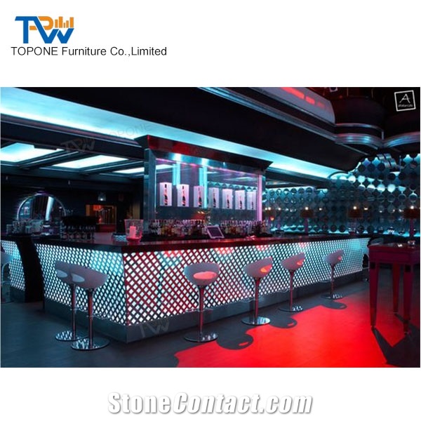 Modern Fancy Design Led Light Night Club Bar Tables/Bar Counters Tops