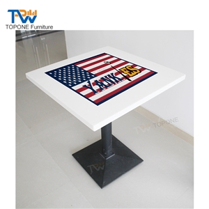 Restaurant Tables Modern Rectangle Solid Surface Restaurant Table Tops