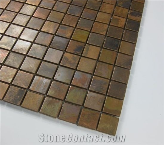 Copper Metal Mosaic Tile Home Decorate