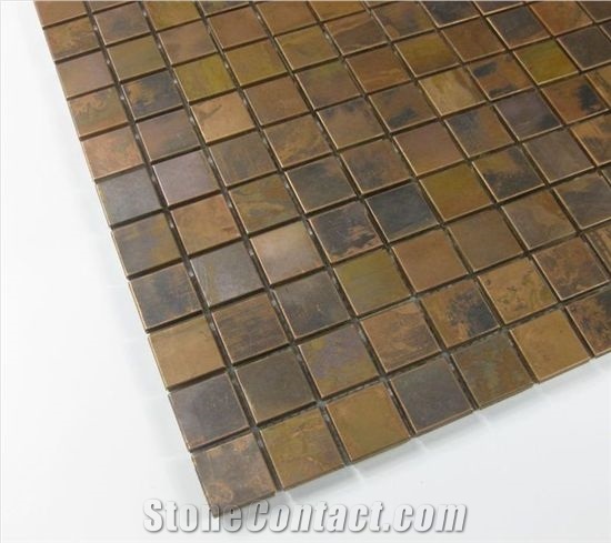 Copper Metal Mosaic Tile Home Decorate