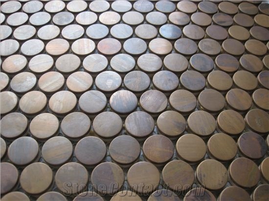 Round Copper Mosaic Tile
