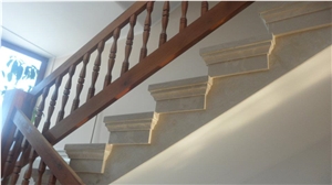Vratza Beige Limestone Stairs & Steps
