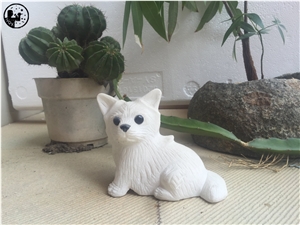Alabastro Scaglione Alabaster,Lucky Dog,Small Cute Dog Sculpture,Gifts