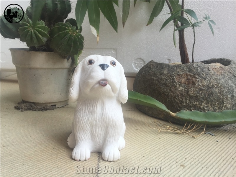 Crystal Ice White Marble Little Cute Dog