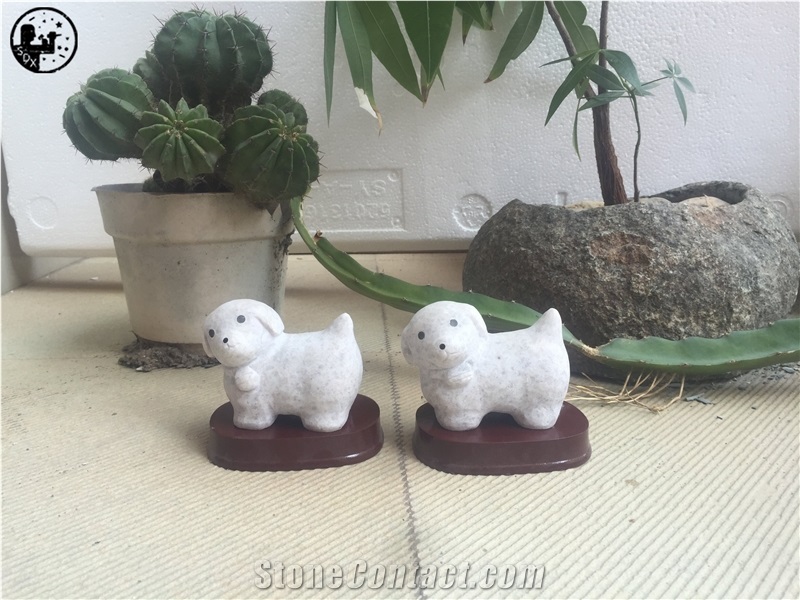 Crystal Ice White Marble Little Cute Dog