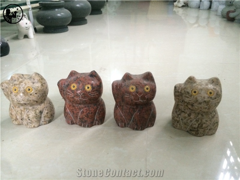 Paros White Marble Lucy Fortune Cat,Indoor Decoration Gifts