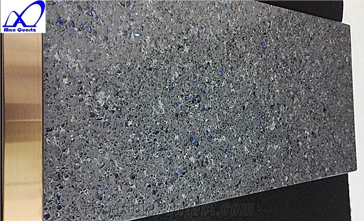 Quartz Stone with Blue Chips Hcb-012 Slab