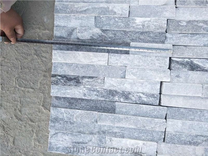 China White Grey Quartzite Veneers Stone Wall Cladding Cultural Stone
