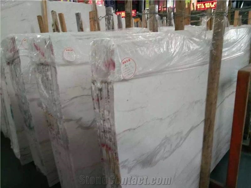 China White Marble Slabs, New Volakas White Jazz White Marble Slabs